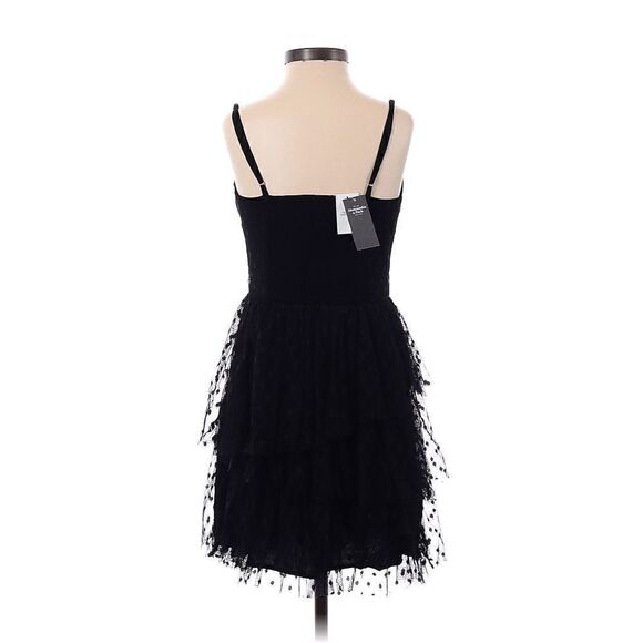 Abercrombie & Fitch Womens Tiered Swiss Dot Tulle Dress XS Wednesday Goth Grunge - Picture 2 of 3